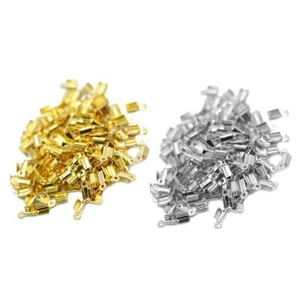 200Pcs Cord Ribbon Clamp End Crimps Findings 10 X 4.5mm For Jewelry Making - Picture 1 of 7