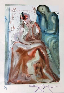 DALI - THRIFT STORE WOOD ENGRAVING - THE DIVINE COMEDY - REFRIGERATOR MAGNET - Picture 1 of 3