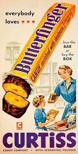 BUTTERFINGER CANDY BAR CURTISS 24" HEAVY DUTY USA MADE METAL ADVERTISING SIGN - Picture 1 of 1