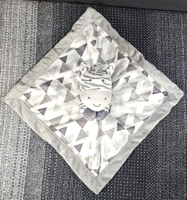 Lullaby Lane Lovey Manta Cebra Felpa Gris Neutro Suave para Bebé 12"x12" Foto 1 de 4