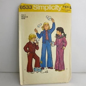 #6533 Simplicity Vintage Kinder Jacke und Glockenhose Schnittmuster Größe 5 - Bild 1 von 4