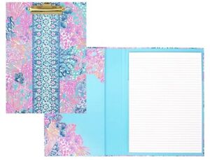 Lilly Pulitzer Pink Clipboard Folio with 60 Page Lined Notepad and Interior S...