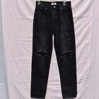 ZGY Rebound Denim Distressed Black Midrise Relaxed Proste nogi Free People