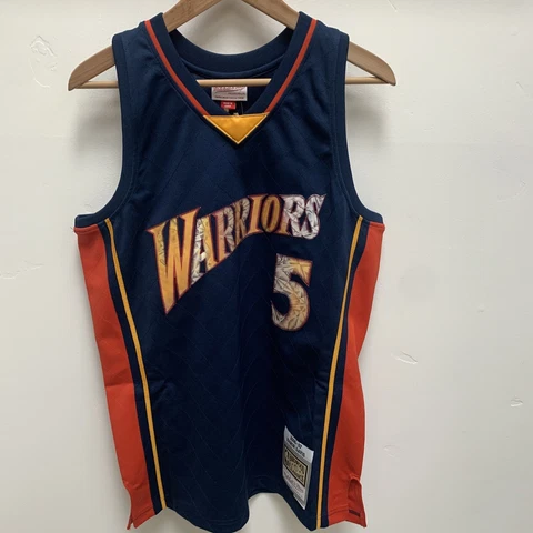 NWT Mitchell & Ness Barons Davis GS Warriors  NBA 75th Anniversary Jersey Sz M Cover