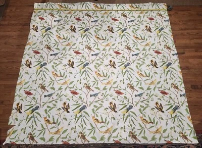 RARE Pottery Barn Spring Sparrow Bird Fabric Piece Square 87" X 91" (6+ sq yds) - Image 1 of 4