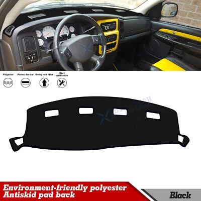 Alfombrilla alfombrilla cubierta tablero tablero negro para Dodge Ram 1500 2500 3500 2002-2005 Foto 1 de 4