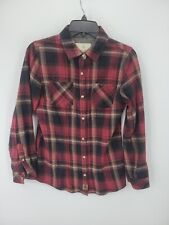 Legendary Whitetails Shirt Mens Small Red Brown Plaid Flannel Button Up Outdoor