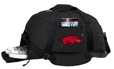 Bolso de Lona Arkansas - Oficial Razorbacks Mediano Gimnasio y Bolsa de Viaje con Bolsillo para Zapatos Foto 1 de 4