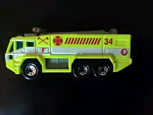 Matchbox Flurescent Yellow Airport Fire Truck MB 1/64 - Picture 1 of 12