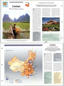China - Major Economic - Atlas Of The World - Fact File Fold-Out Page - Picture 1 of 1