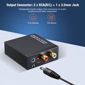 Optical Coaxial Toslink Digital to Analog Audio Converter Adapter RCA 3.5mm L/R