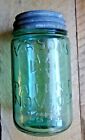 MASON'S Patent 1858 Reproduction PINT Apple Green Jar Antique ZINC LID