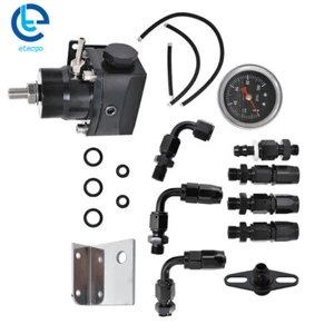 Kit regulador de presión de combustible ajustable universal negro 100 psi calibre AN6 montaje - Imagen 1 de 10