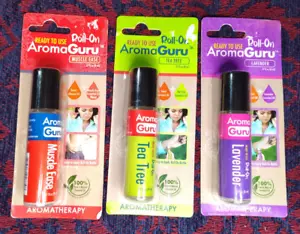 Aroma Guru Roll On Lot of 3 Muscle Ease, Tea Tree, Lavender - Picture 1 of 2