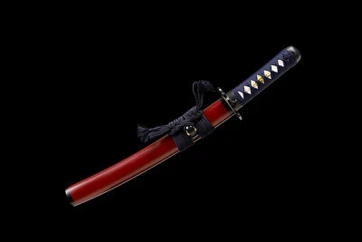 Tanto Handmade Japanese Short Sword Clay Tempered T10 Real Hamon Sharp Blade - Image 1 of 4