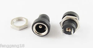 50x Copper 5.5mm x 2.1mm 3A DC Socket Power Charger Plug Panel Mount + Screw Nut - Picture 1 of 4