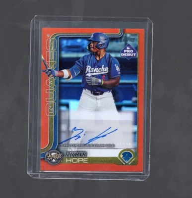 2025 Topps Pro Debut Zyhir Hope Auto ORANGE FOIL /25 - Image 1 of 2