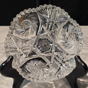 ANTIKES AMERIKANISCHES GLAS IM BRILLANTSCHLIFF NEUWERTIG ODER SCHMUCKSCHALE - Bild 1 von 16