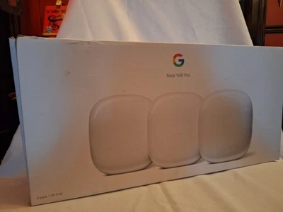 Google Nest Wifi Pro 6E 2 Port Wireless Mesh Router - Pack of 3 - Snow -... - Image 1 of 3