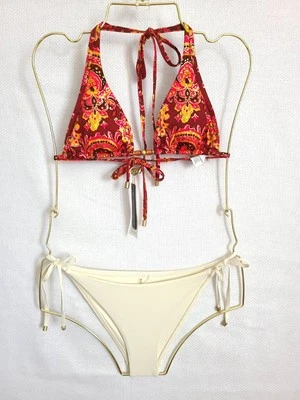Vitamina A Bombay Dolce Halter Top S/6 & Elle Tie Side Bottoms 8/M conjunto crema Foto 1 de 4