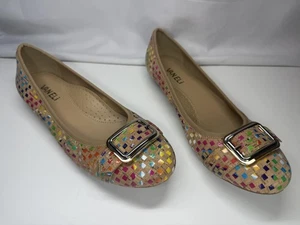 Vaneli Damenschuhe Größe 8N mehrfarbig Kork Ballerinas Schnalle Slipper schmal - Bild 1 von 7