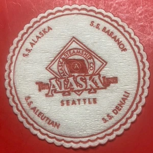THE ALASKA LINE DAMPFSCHIFF 3,5 ZOLL BIERUNTERSETZER - Bild 1 von 2