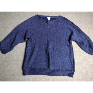 EUC Chico's Purple Sparkle Crew Neck Knit 3/4 Sleeve Sweater Size 2 Small - Picture 1 of 13