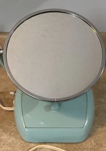 Vintage Lighted Table Top Vanity Mirror Art Deco Style Container W/Lid Base - Picture 1 of 17