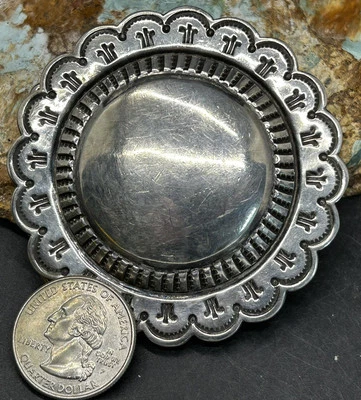 Rare Native Cochiti Cippy Crazyhorse Handmade Sterling Silver Concho Belt Buckle - Imagem 1 de 4