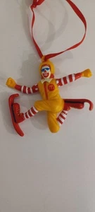 Vtg 1980's Ronald McDonald Snow Skiing Plastic Holiday Christmas Ornament - Picture 1 of 3