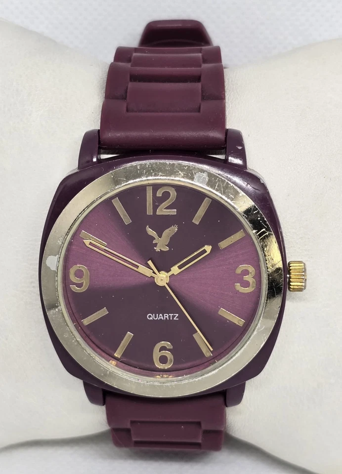 Men's American Eagle Outfitters Gold Tone Analog Purple Buckle Band Watch 07 Foto 1 de 1