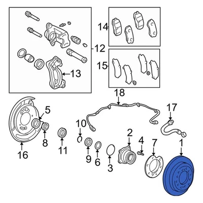 For Toyota 4Runner 2003-2009 Toyota 4243160201 Rear Disc Brake Rotor Foto 1 de 3