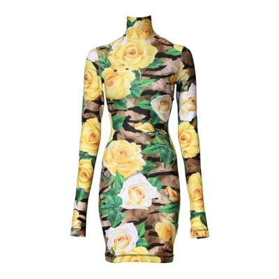 DOLCE & GABBANA Dress Multicolor Floral Print Sheath Mini IT40/US6/S RRP 2180usd - Image 1 of 4