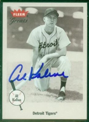 091, Original Autograph, Al Kaline HOF, 2001 Fleer Greats, #67, Tigers - Image 1 of 3