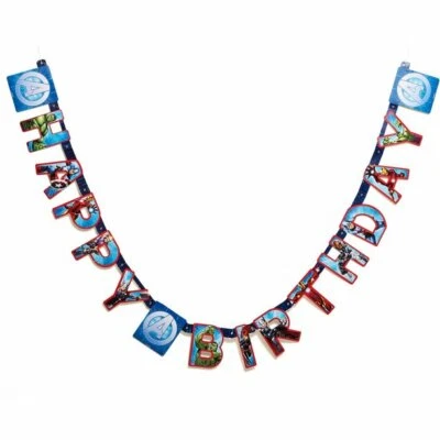 Banner de fiesta de feliz cumpleaños Marvel Avengers Assemble 7,59 pies Iron Man Hulk Thor Foto 1 de 3