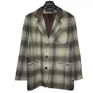 JL Colebrook Blazer Womens L Browns Tartan Plaid Pockets Preppy Old Money Casual - Picture 1 of 10