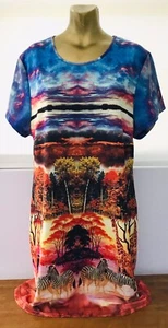 JUST LOVE einzigartiges SAFARI-Kleid mit Fotodruck in Übergröße Größe 3X - Bild 1 von 12