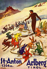 A3 A4 Größe - St. ANTON ARLBERG TIROL Österreich Skisport Vintage Poster
