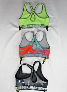 Under Armour Sports Bra Womens Size Athletic Workout Cross Back Compressed SET - Picture 1 of 9