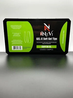 Gel-X Soft Gel Tips NeVi Natural Coffin XL Box of Tips 360 Gel-X Tips - Image 1 of 2