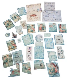 Scrapbooking Journal Craft 35 Piece Mermaid Seashell Ocean Lot - Picture 1 of 10