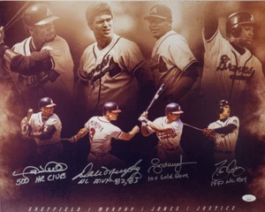 Gary Sheffield, Dale Murphy, Andruw Jones & etc Signed Atlanta Braves Photo JSA  - Picture 1 of 6