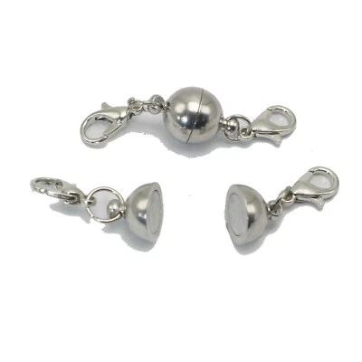 5 Sets Silver Magnetic Clasp Converter Necklace Bracelet Easy Clasp Connector - Image 1 of 2