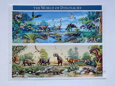 15 stamps : The World Of Dinosaurs United States Postal Service Sheet 1996 NEW - Image 1 of 4