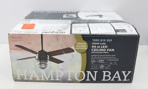 Hampton Bay Cedar Lake 44'' Indoor/outdoor LED Ceiling Fan - Matte Black - Picture 1 of 3