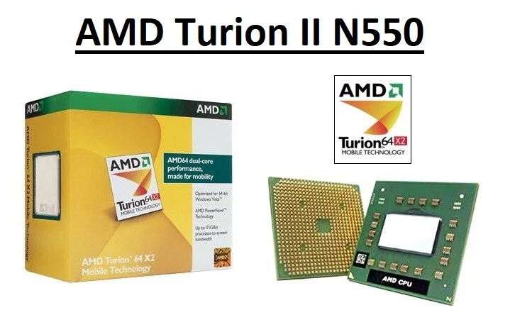 AMD Turion II N550 Dual Core Processor 2.6 GHz, Socket S1, 35W CPU  - Image 1 of 4