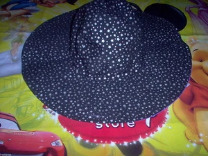 Hannah Montana SUN BEACH HAT CAP Wide Brim CONSTELLATION SILVER STARS Halloween - Picture 1 of 2