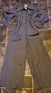 BNWT Vintage Syle Wide Leg Jumpsuit by Lola May size UK 12 grey & black check