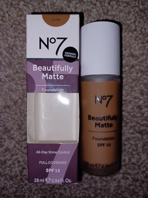Boots No7 Beautifully Matte Foundation SPF15 In Shade Of Cedar 28ml Brand New - Image 1 of 4