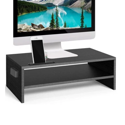 LCD LED MONITOR DE COMPUTADORA MESA ELEVADOR ESTANTE ESCRITORIO SOPORTE AHORRO DE ESPACIO PORTÁTIL Foto 1 de 4